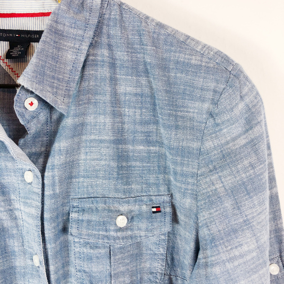 [TOMMY HILFIGER] Chambray Button Up Top - Picture 8 of 8